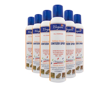 Elegant Hand Sanitizer Spray &ndash; 300ml &ndash; Pack of 6 &ndash; 70% IPA &ndash; Advanced Germ Protection &ndash; Moisturizers &amp; Vitamin E