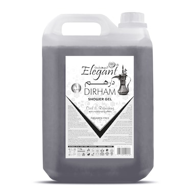 Elegant Shower Gel REFILL   Dirham   5 Liter   Original Shower Gel by ELEGANT, Paraben Free   Cool And Refreshing With Moisturizing Effect, PERFUMED Shower Gel Contains Natural Ingredients