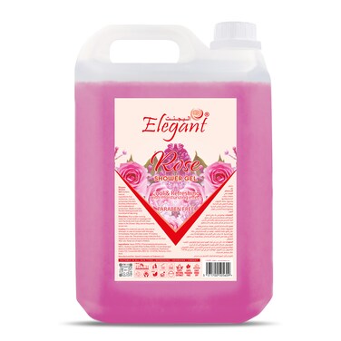 Elegant Shower Gel REFILL   Rose   5 Liter   Original Shower Gel by ELEGANT, Paraben Free   Cool And Refreshing With Moisturizing Effect, PERFUMED Shower Gel Contains Natural Ingredients