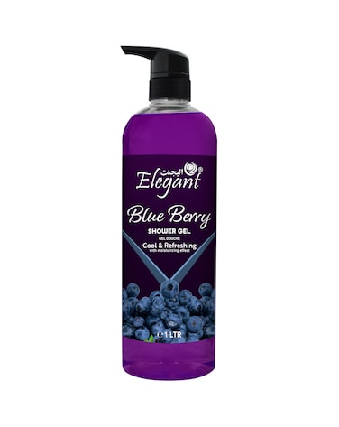 Elegant Shower Gel   Blue Berry   1 Liter   Rejuvenating Body Wash by Elegant, Long-Lasting Fragrance   Paraben Free, For All Skin Types &amp; Daily Use