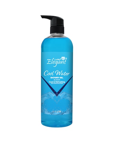 Elegant Shower Gel   Cool Water   1 Liter   Rejuvenating Body Wash by Elegant, Long-Lasting Fragrance   Paraben Free, For All Skin Types &amp; Daily Use