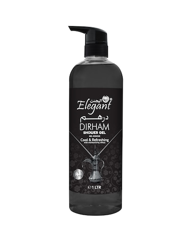 Elegant Shower Gel   Dirham   1 Liter   Rejuvenating Body Wash by Elegant, Long-Lasting Fragrance   Paraben Free, For All Skin Types &amp; Daily Use