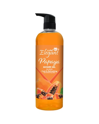 Elegant Shower Gel   Papaya   1 Liter   Rejuvenating Body Wash by Elegant, Long-Lasting Fragrance   Paraben Free, For All Skin Types &amp; Daily Use