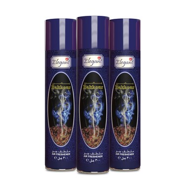 Elegant Blue Bakhour Air Freshener Spray - 300ML - Pack of 3 (3x300ML) - Floral Easy to Use Air Freshener   Eliminates Bad Odour, Alcohol-Free &amp; Long-Lasting Fragrances