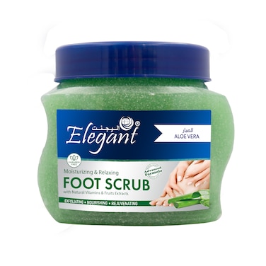 Elegant Aloe Vera Foot Scrub 500g - Exfoliating, Cleansing, and Nourishing Foot Exfoliator - Removes Callouses and Dead Skin Cells, Promotes Healthy Skin Growth