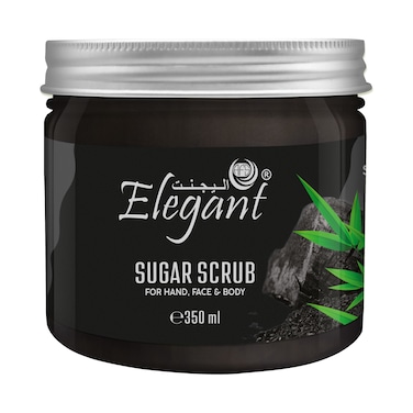 Elegant Nourishing Sugar Scrub &ndash; 350 gm &ndash; Sugar + Charcoal &ndash; Paraben Free &amp; Cruelty Free