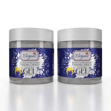 Elegant Hair Gel &ndash; Strong Hold &ndash; 100ML &ndash; TWIN PACK (Pack of 2) &ndash; Crystal Glue Styling Gel, Quick Dry And No Flaking, Long-Lasting Hair Styles