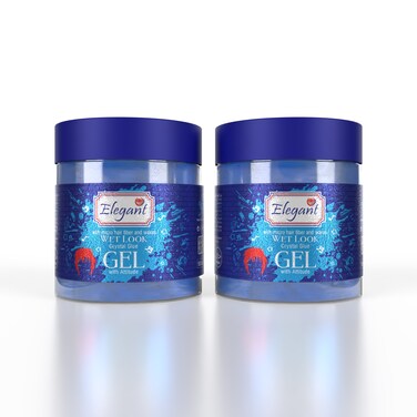 Elegant Hair Gel &ndash; Wet Look &ndash; 100ML &ndash; TWIN PACK (Pack of 2) &ndash; Crystal Glue Styling Gel, Quick Dry And No Flaking, Long-Lasting Hair Styles