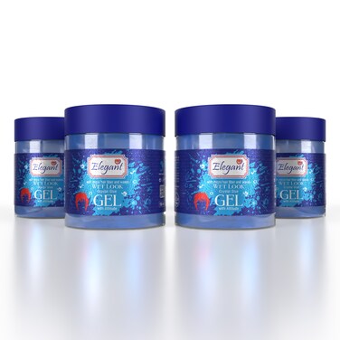 Elegant Hair Gel &ndash; Wet Look &ndash; 100ML &ndash; 4-PACK (Pack of 4) &ndash; Crystal Glue Styling Gel, Quick Dry And No Flaking, Long-Lasting Hair Styles