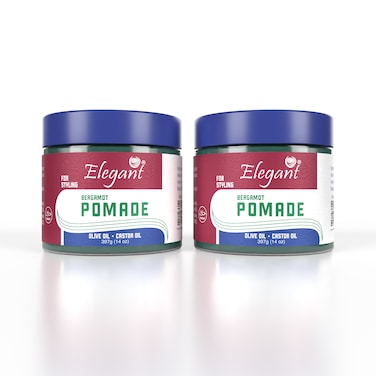Elegant Hair Pomade &ndash; Bergamot &ndash; 12oz &ndash; TWIN PACK (Pack of 2) &ndash; Enriched with Natural Oils, Ideal for Hair Conditioning &amp; Styling   Helps Reduce Breakage, 340 Grams