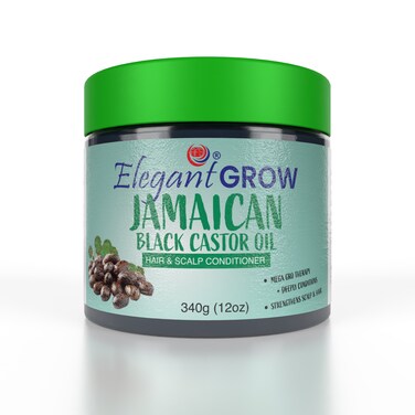Elegant Grow &ndash; Jamaican Black Castor Oil &ndash; 12oz &ndash; Hair &amp; Scalp Conditioner, Strengthens Scalp &amp; Hair   Helps Reduce Breakage, 340 Grams