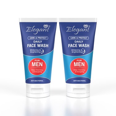 Elegant Men Face Wash &ndash; 150gm &ndash; TWIN Pack (2x150g) &ndash; Powerful &amp; Antibacterial Facial Cleanser   Deep Cleansing, Energizing &amp; Whitening