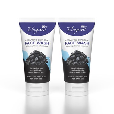 Elegant Activated Charcoal Face Wash &ndash; 150gm &ndash; TWIN Pack (2x150g) &ndash; Gentle Facial Cleanser Helps Remove Dirt &amp; Purifies the Skin   For Daily Use