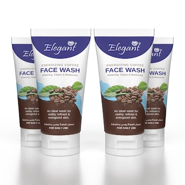 Elegant Energizing Coffee Face Wash &ndash; 150gm &ndash; 4-Pack (4x150g) &ndash; Ideal Facial Cleanser to Refine &amp; Rejuvenate the Skin   For Daily Use