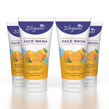 Elegant Refreshing Vitamin C Face Wash &ndash; 150gm &ndash; 4-Pack (4x150g) &ndash; Vitamin C Infuses the Skin, Promotes A Youthful &amp; Anti-Aging Effect   For Daily Use