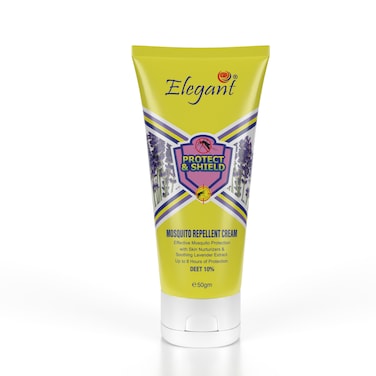 Elegant Mosquito &amp; Tick Repellant Cream &ndash; 50g &ndash; DEET &ndash; Repels Ticks &amp; Insects, 8 Hours Protection, Non- Greasy Protect &amp; Shield Cream   NOT FOR KIDS