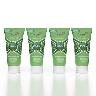 Elegant Natural Mosquito Repellant Cream &ndash; 50g &ndash; 4-Pack (Pack of 4) &ndash; All Natural, Deet-Free Repellent Cream, Repels Ticks &amp; Insects, Made With Plant Based Actives