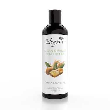Elegant Argan &amp; Wheat Conditioner &ndash; 480ML   Deep Conditioning &amp; Smooth Finish, Vitamin E &amp; Paraben-Free For Daily Moisturizing