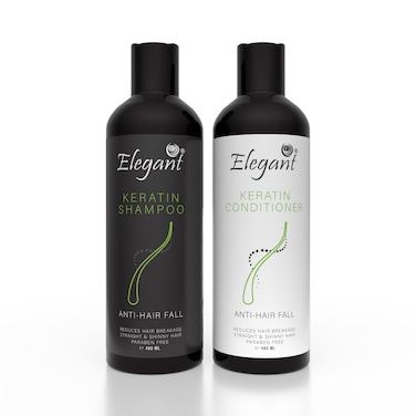 Elegant Keratin Shampoo &amp; Conditioner Set &ndash; (2 x 480ml) &ndash; Nourishing, Strengthening Daily Hair Care for Soft, Smooth, Hydrated Hair &ndash; Paraben Free Formula