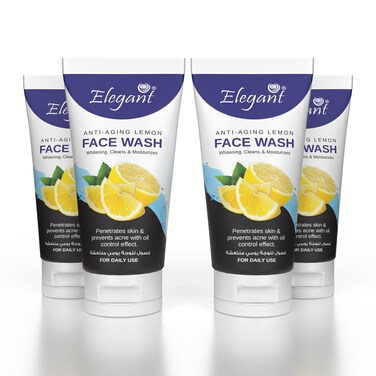 Elegant Anti-Aging Lemon Face Wash &ndash; 150gm &ndash; 4-Pack (4x150g) &ndash; Cleansing Face Wash Penetrates the Skin &amp; Prevents Acne   For Daily Use