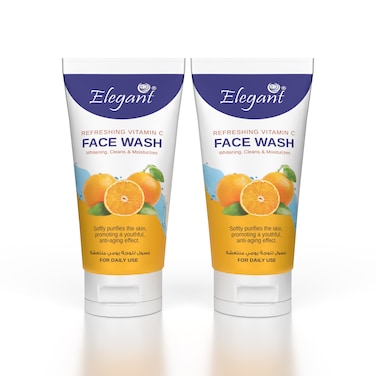 Elegant Refreshing Vitamin C Face Wash &ndash; 150gm &ndash; TWIN Pack (2x150g) &ndash; Vitamin C Infuses the Skin, Promotes A Youthful &amp; Anti-Aging Effect   For Daily Use