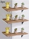 Corner Floating Shelves Wall Mounted Set of 3 Rustic Wood Wall Storage Shelves for Bedroom Bathroom Kitchen 16x11.4 inch