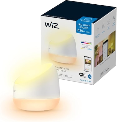 WiZ Squire Colour [Portable - UK Plug] Smart Connected WiFi Table Top Light, App Control For Indoor Home Lighting, D&eacute;cor, Diningroom, Livingroom