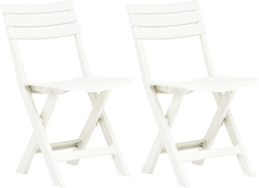 vidaXL Folding Chairs 2 pcs Plastic White
