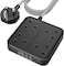LENCENT Extension Lead with USB C Port, 4 Way Outlets Power Strip with 4 USB Ports (3.4A, 1 Type C and 3 USB-A Ports) Multi Plug Charging with 1.8M Braided Extension cord for Home Office- Black
