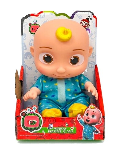 Generic Musical Bedtime JJ Doll Coco-melon Baby Toy - Soft Plush Body Toy For Toddlers 18M+, Plays Nursery Rhymes &amp; Sounds, JJ Figure In Blue Polka-Dot Pajama Romper With Yellow Feet, Sleep Companion