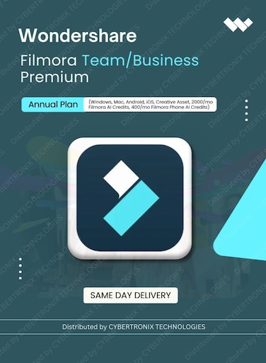 Wondershare Filmora Team/Business Premium   Annual Plan   (Windows, Mac, Android, iOS, Creative Asset, 2000/mo Filmora AI Credits, 400/mo Filmora Phone AI Credits)   Digital License   Same Day Delivery