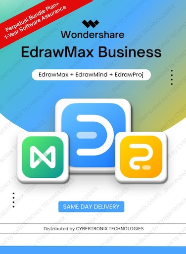 Wondershare EdrawMax Business   Perpetual Bundle Plan+1-Year Software Assurance   (EdrawMax+EdrawMind+EdrawProj)  Digital License   Same Day Delivery