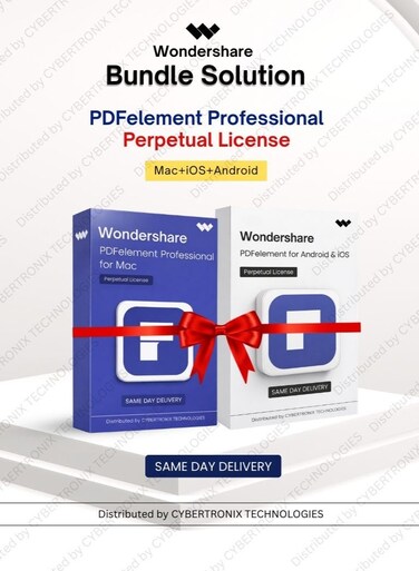 Wondershare Bundle Solution: Wondershare PDFelement (Mac+iOS+Android)   Lifetime   Digital License   Same Day Delivery