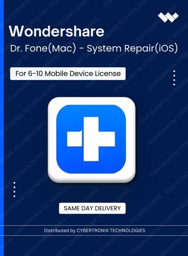 Wondershare Dr.Fone (Mac)- System Repair (iOS)   6-10 Mobile Device   Digital License   Same Day Delivery