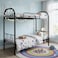 Cozy Home Heavy Duty Metal Bunk Bed Twin Over Twin   Space Saving Metal Frame with Guardrails &amp; Ladder   Powder Coated Steel   No Box Spring Needed &ndash; Black Finish