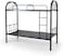 Cozy Home Heavy Duty Metal Bunk Bed Twin Over Twin   Space Saving Metal Frame with Guardrails &amp; Ladder   Powder Coated Steel   No Box Spring Needed &ndash; Black Finish