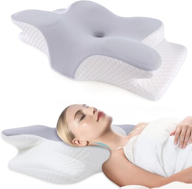 Cervical Pillow for Neck Pain Relief, Butterfly Memory Foam Orthopedic Neck Support Pillow for Side Back Sleepers, Contour Bed Pillow &ndash; Cozy Home