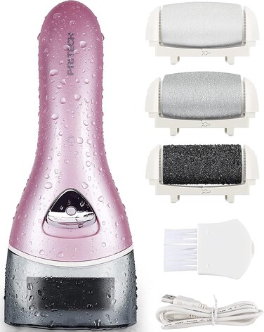 PRITECH Electric Feet Callus Removers Rechargeable,Portable Electronic Foot File Pedicure Tools, Electric Callus Remover Kit,Professional Pedi Feet Care Perfect for Dead,Hard Cracked Dry Skin（Pink）
