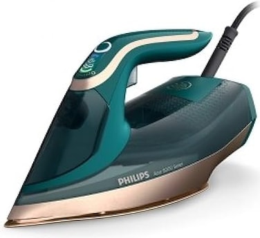 Philips Domestic Appliances Azur 8000 Series Steam Iron - 70 G/min Continuous Steam, 240 g Turbo Steam Gain, 3000 W Power, OptimalTemp Technology, Opal Green (DST8030/70), Green Opal