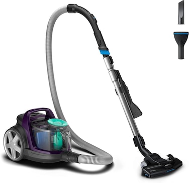 Philips FC9571/01 Bagless Vacuum Cleaner, Adjustable Suction Dry Vacuum with PowerCyclone 7 Technology, Allergy H13 Filter, and TriActive Nozzle for Maximum Performance and Hygienic Dust Disposal