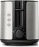 Philips Viva Collection Toaster, Black &amp; Stainless Steel, HD2650/91