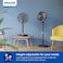 Philips Pedestal Fan 3000 Series - Fan Airflow 2562 m&sup3;/h, Ultra Quite, Tiltable &amp; Oscillating, 40cm Head Diameter, Adjustable Height, Connected to Smart Phone, Black - CX3550/01