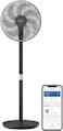 Philips Pedestal Fan 3000 Series - Fan Airflow 2562 m&sup3;/h, Ultra Quite, Tiltable &amp; Oscillating, 40cm Head Diameter, Adjustable Height, Connected to Smart Phone, Black - CX3550/01
