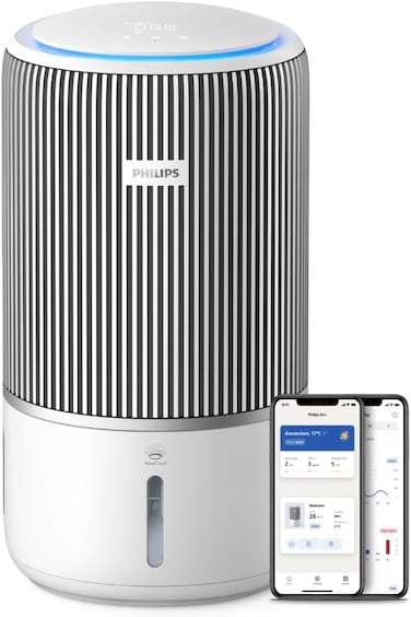 Philips Smart 2-in-1 Air Purifier &amp; Humidifier PureProtect Water 3400 Series - 78 m2, HEPA, Active Carbon, 5 Speed, Sleep Mode, Child Lock, 3.2L Water Tank, Connected, White - AC3420/10