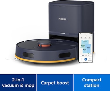 Philips Vacuum and Mop Robot HomeRun 2000 Series Dark Blue - XU2100/10