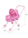 مجموعة عربة أطفال وحاملة دمى - عربة ألعاب قابلة للطي مزينة بالزهور الوردية للأطفال   عربة دفع معدنية خفيفة الوزن مع سرير محمول متناسق   هدية مثالية للعب الأدوار في غرفة الأطفال للأطفال الصغار والفتيات من عمر 3 سنوات فما فوق   تناسب معظم الدمى مقاس 18 بوصة