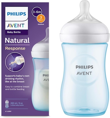 Philips Avent Natural Response Baby Bottle 260ml X1 Blue