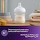 حلمة "الاستجابة الطبيعية" مصممة لتتوافق مع إيقاع تغذية طفلك الطبيعي، مما يسهل الجمع بين الرضاعة الطبيعية والرضاعة بالزجاجة. تتميز الحلمة بفتحة فريدة لا تُطلق الحليب إلا عندما يرضع الطفل بنشاط. فعندما يتوقف الطفل للبلع والتنفس، يتوقف تدفق الحليب أيضًا.

صُممت الحلمة العريضة والناعمة والمرنة لتُحاكي شكل وملمس الثدي، مما يُساعد الطفل على الإمساك بها والرضاعة براحة.
يُصمم صمام منع المغص لإبعاد الهواء عن معدة الطفل أثناء الرضاعة، مما يُساعد على تقليل المغص وعدم الراحة.
صُممت فتحة الحلمة لإطلاق الحليب فقط عندما يرضع الطفل، لذا يمكنكِ تجنب فقدان الحليب بثقة سواء في المنزل أو خارجه.
يسهل عنق الزجاجة العريض عملية التعبئة والتنظيف. تتكون الزجاجة من أجزاء قليلة فقط لتركيب سريع وبسيط.
زجاجة فيليبس أفينت الزجاجية مصنوعة من زجاج البوروسيليكات عالي الجودة، وهي مقاومة للحرارة والصدمات الحرارية. لذلك، يُمكن تخزينها بأمان في الثلاجة، وتسخينها، كما أنها مناسبة للتعقيم.
زجاجات وحلمات فيليبس أفينت ناتشورال مصنوعة من مواد خالية من مادة BPA.
زجاجة "الاستجابة الطبيعية" الجديدة للأطفال تختلف زجاجات الرضاعة عن زجاجات الرضاعة ذات التدفق الحر. ومثل الرضاعة الطبيعية، قد يتطلب الأمر بعض المحاولات لإتقانها. وهذا أمر طبيعي تماماً.
