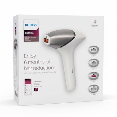 Philips Lumea 9900 Series IPL Hair Removal Device with 4 Attachments &ndash; Bikini, Underarm, Face, Body Up to 6 Months Hair Reduction