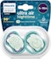 Philips Avent Nighttime Ultra Air Soother, Extra Large Holes, Glow in the Dark, Lightweight, 6 Months+, Green - 2 Pieces Boy X2
